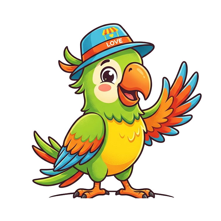 Love Awnings Parrot Mascot